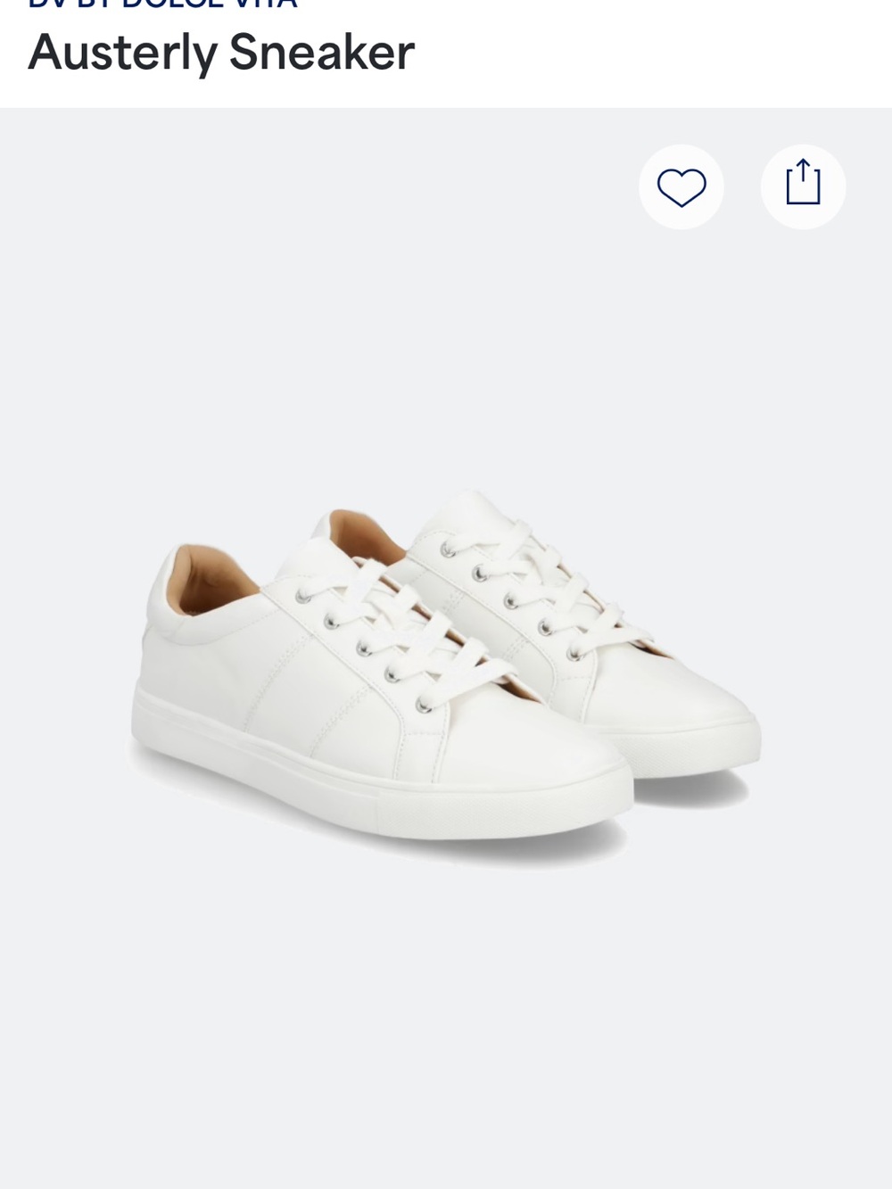 Dolce Vita Austerly Classic White Leather Lace-Up Sneakers